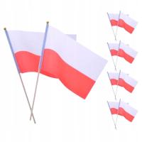 Флаги флаги Польша 30X20CM, на палочке 40cm, 10штук, польский флаг