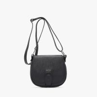 RYŁKO маленькая черная женская сумка из натуральной кожи с тонким ремешком