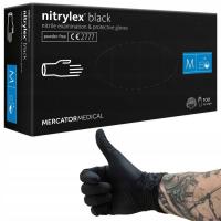 Перчатки нитриловые перчатки м 100шт черный