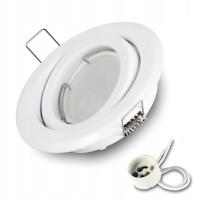 Oprawa halogen oczko wpuszczane biały + żarówka LED GU10 7W ciepła