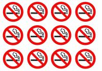 NAKLEJKA ZAKAZ PALENIA SAMOPRZYLEPNA WODOODPORNA 10 CM 100 SZTUK