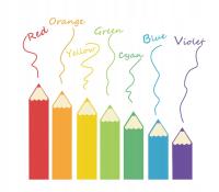 NAKLEJKI NA ŚCIANĘ POKÓJ DZIECKA KOLOROWE olówki z kolorami po angielsku