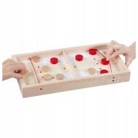 GRA GOKI ZRĘCZNOŚĆ Planszowa SUPER PUCK 2w1 DREWNO