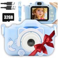 Aparat fotograficzny dla dzieci podwójny selfie kotek 40 MPX karta pamięci