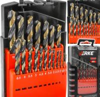 Сверла по металлу стали набор сверл 1-10 мм 19ШТ HSS сильный твердый острый