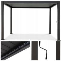 Садовая беседка алюминиевая премиум 3x4 300x400 регулируемая открывающаяся крыша