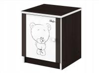 Szafka nocna dziecięca BOO biała-brązowy miś