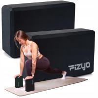 Kostki do Ćwiczeń Jogi FIZYO Klocki do Pilatesu Fitness Czarne ZESTAW 2szt