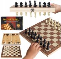 ШАХМАТНЫЕ ШАШКИ ДЕРЕВЯННЫЕ МАГНИТНЫЕ КЛАССИЧЕСКИЕ НАРДЫ 24X24 СМ