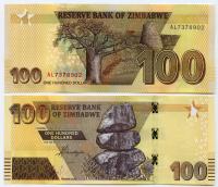 ZIMBABWE 100 DOLARÓW 2023 P-W 106 UNC