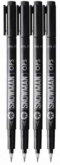 4× Foliopis marker pernamentny czarny Snowman S 0,3mm