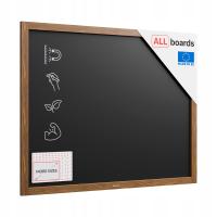 Tablica kredowa magnetyczna czarna 100x80cm rama drewniana