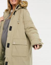 MATERNITY PŁASZCZ DAMSKI KHAKI KLASYCZNY UFH