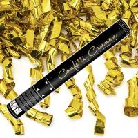 Tuba Armatka z Konfetti Strzelająca Złote Serpentyny Wesele Ślub Party 40cm