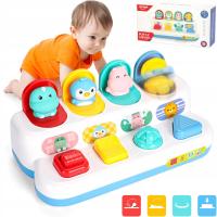 INTERAKTYWNA ZABAWKA EDUKACYJNA Z KOLOROWYMI ZWIERZĘTAMI NA PREZENT DLA DZIECI W WIEKU 6-12 MIESIĘCY