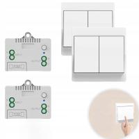 2 Bezbateryjny Bezprzewodowy Włącznik Światła Nadajnik + 2 Odbiornik