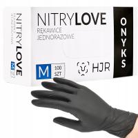 HJR перчатки нитриловые перчатки черный оникс черный м