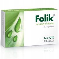 Фолиевая кислота 0,4 мг для дефицита фолиевой кислоты 90 шт.