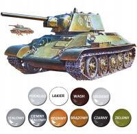MODEL radzieckiego czołgu T-34/76 skala 1:72 Zestaw: farby, lakier, wash...