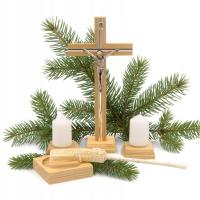 ZESTAW KOLĘDOWY DREWNIANY KOMPLET KOLĘDOWY KROPIDŁO KOLĘDA WŁOSKA PASYJKA