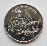 LIBERIA 5 $ 1998 RMS TITANIC STATEK OD 1 ZŁ
