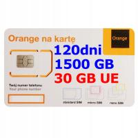 Стартовый мобильный интернет для карты Orange Free 1500 GB 120 Days 30GB EU 4G 5G
