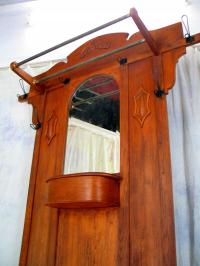 Garderoba Wieszak Secesyjny Antyk Lustro Fazowane