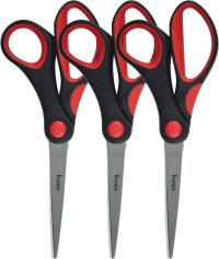 Nożyczki biurowe 17cm stal nierdzewna ergonomiczny uchwyt gumowy Viking x 3