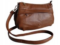 Stylowa Damska Torebka Miejska Listonoszka na Ramię w Kolorze Brązowym