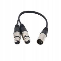 Kabel rozgałęźny XLR 3-pinowy rozgałęźnik XLR Y-Adapter męski na 2 żeńskie 30cm