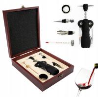 Zestaw do otwierania wina KORKOCIĄG AKCESORIA w skrzynce OTWIERACZ termomet