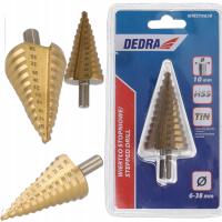WIERTŁO STOPNIOWE DEDRA Tytanowe Choinkowe Do metalu plastiku 6-38mm
