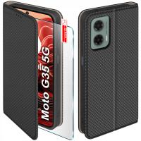 Etui z klapką KrainaGSM do Motorola Moto G35 czarny