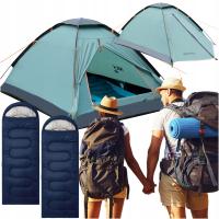 Палатка для кемпинга водонепроницаемая 2x летний спальный мешок набор 2 человек