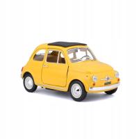 Fiat 500f (1965) 1:24 модель Bburago 18-22098 желтый