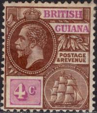 kol.bryt.British Guiana KGV 4 c.czysty *