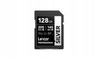 KARTA SD LEXAR PROFESSIONAL SILVER 128GB ODCZYT DO 205 MB/S ZAPIS 140 MB/S