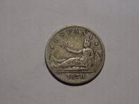Hiszpania 2 pesetas 1870 srebro -L138