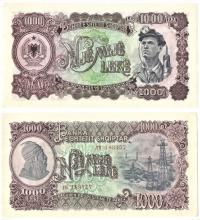 ALBANIA 1000 LEKE 1957 P-32 UNC