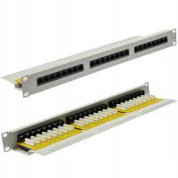 Patchpanel panel RACK 19'' kat.6 24p UTP 1U półka