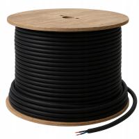 KABEL CZARNY GUMA 2x0,75 PRODUKCJIA LAMP NA METRY ELASTYCZNY DWUŻYŁOWY