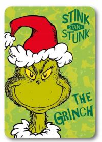 Koc dla dzieci 100X140 cm GRINCH do samochodu przedszkola pokoju z Grinchem