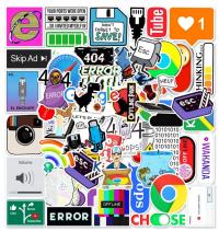 Zestaw Naklejek Internet Portale Programing Komputery Naklejki - 50 sztuk