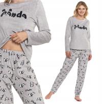 Piżama damska Moraj PDD4300-011 Panda szara welur [rozmiar Kolor szary]