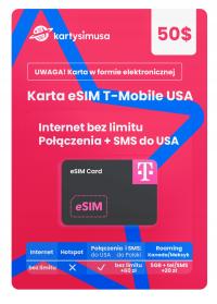 Карта eSIM T-Mobile USA $ 50 Интернет без ограничений
