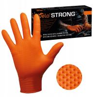 Rękawice jednorazowe nitrylowe Velo STRONG bezpudrowe czerwone 50 szt.