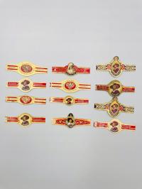 Etykiety cygarowe Belgia 1960s Velasques, Vestalin różne serie 12 szt.