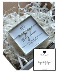 BRANSOLETKA PODZIĘKOWANIE Z OKAZJI BABY SHOWER ITS A BOY AKWAMARYN