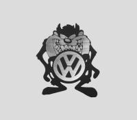 TAZ VOLKSWAGEN logo emblemat 48x57mm *SREBRNA