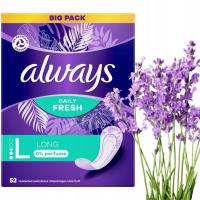 Wkładki higieniczne Always Daily Fresh Long, 0% perfume 52 szt.